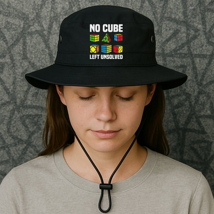 No Cube Left Unsolved Competitive Puzzle Cube Speed Cubing Legacy Cool Fit Booney Bucket Hat