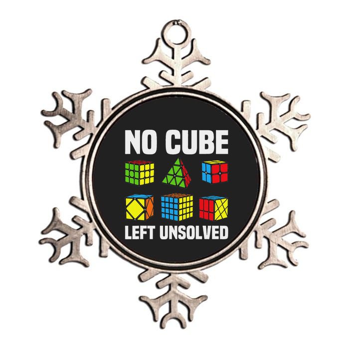 No Cube Left Unsolved Competitive Puzzle Cube Speed Cubing Metallic Star Ornament