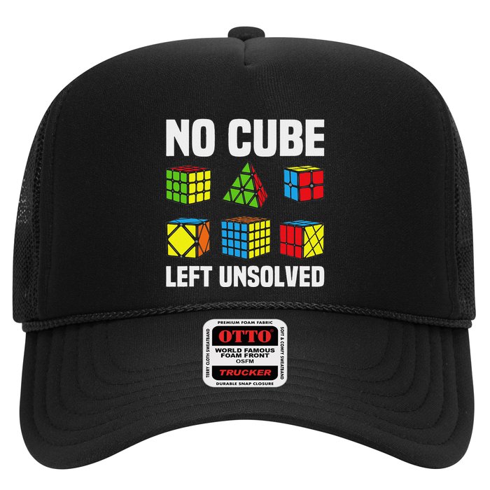 No Cube Left Unsolved Competitive Puzzle Cube Speed Cubing Trucker Hat