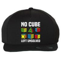 No Cube Left Unsolved Competitive Puzzle Cube Speed Cubing Wool Snapback Cap