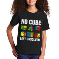 No Cube Left Unsolved Competitive Puzzle Cube Speed Cubing Kids T-Shirt