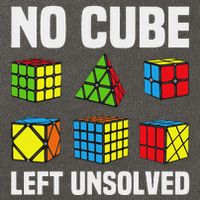 No Cube Left Unsolved Competitive Puzzle Cube Speed Cubing Cotton Canvas Backpack