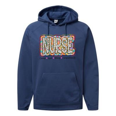 Nurse Caring Loyal Strong Compassionate Performance Fleece Hoodie