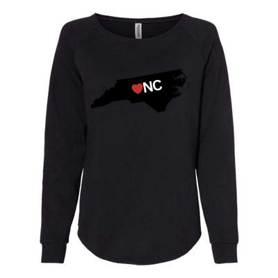 North Carolina Love Womens California Wash Sweatshirt