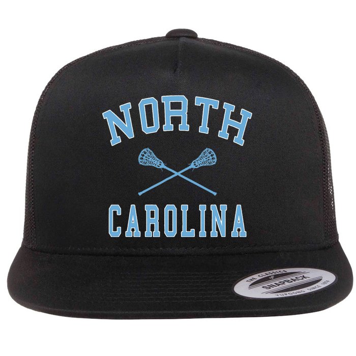 North Carolina Lacrosse Vintage Nc Lax Weathered Flat Bill Trucker Hat