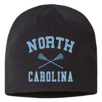 North Carolina Lacrosse Vintage Nc Lax Weathered Sustainable Beanie