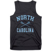 North Carolina Lacrosse Vintage Nc Lax Weathered Tank Top