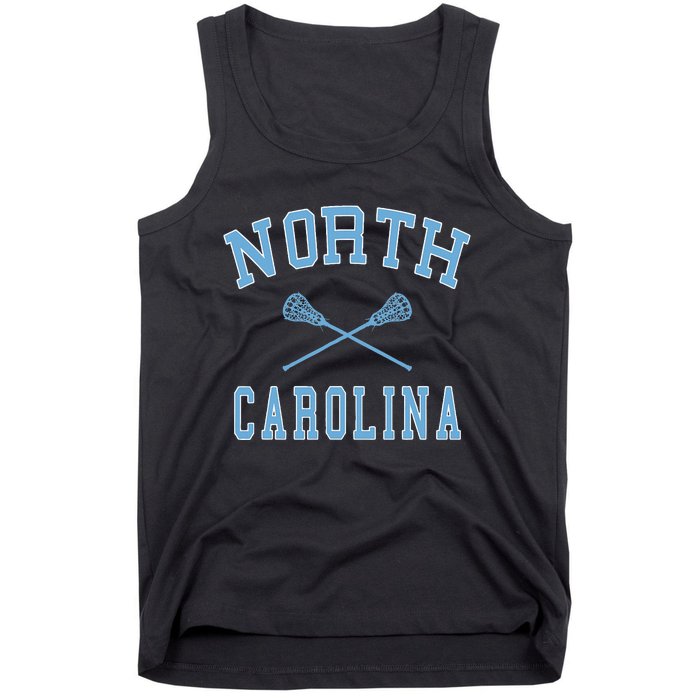 North Carolina Lacrosse Vintage Nc Lax Weathered Tank Top