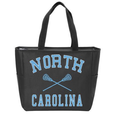 North Carolina Lacrosse Vintage Nc Lax Weathered Zip Tote Bag