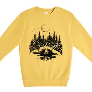 No City Lights Just Camp Fire Nights Lake Life Premium Crewneck Sweatshirt