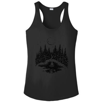 No City Lights Just Camp Fire Nights Lake Life Ladies PosiCharge Competitor Racerback Tank