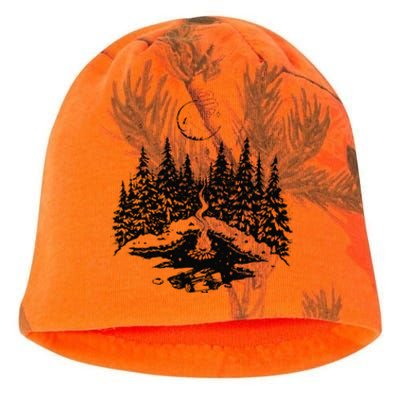 No City Lights Just Camp Fire Nights Lake Life Kati - Camo Knit Beanie