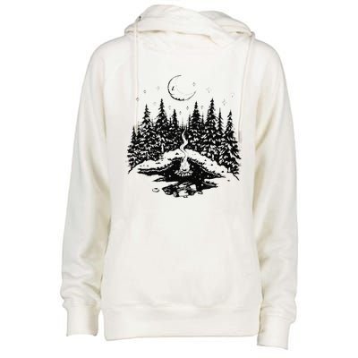 No City Lights Just Camp Fire Nights Lake Life Womens Funnel Neck Pullover Hood