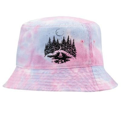 No City Lights Just Camp Fire Nights Lake Life Tie-Dyed Bucket Hat