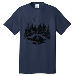 No City Lights Just Camp Fire Nights Lake Life Tall T-Shirt