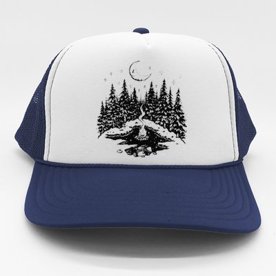 No City Lights Just Camp Fire Nights Lake Life Trucker Hat