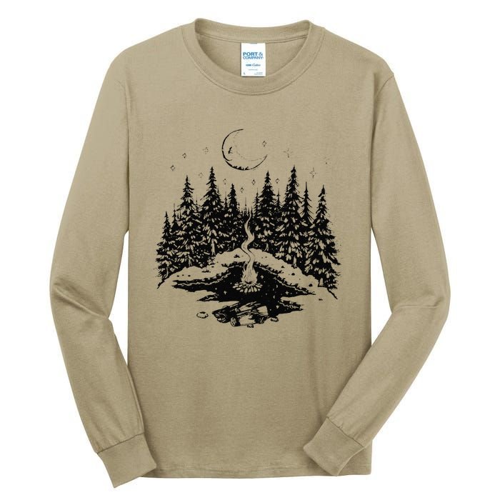 No City Lights Just Camp Fire Nights Lake Life Tall Long Sleeve T-Shirt