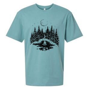 No City Lights Just Camp Fire Nights Lake Life Sueded Cloud Jersey T-Shirt