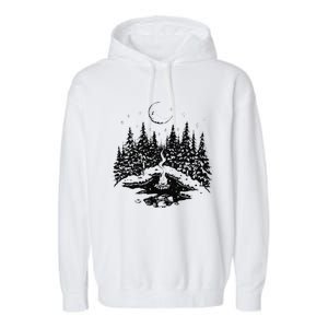 No City Lights Just Camp Fire Nights Lake Life Garment-Dyed Fleece Hoodie