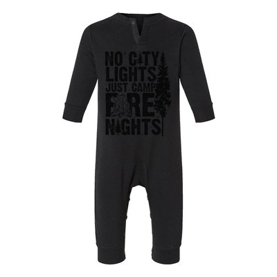 No City Lights Just Camp Fire Nights Infant Fleece One Piece