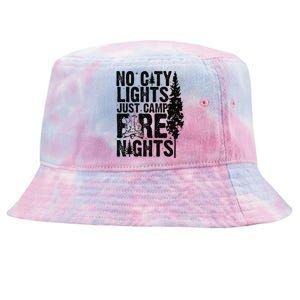 No City Lights Just Camp Fire Nights Tie-Dyed Bucket Hat