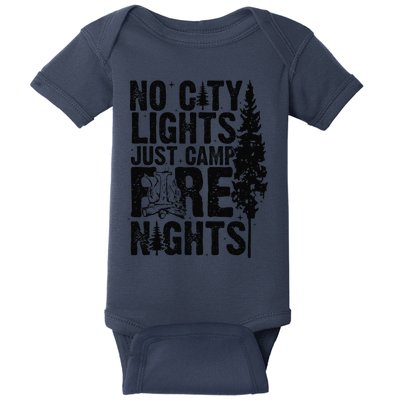 No City Lights Just Camp Fire Nights Baby Bodysuit