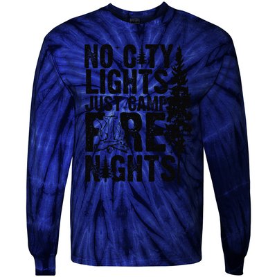 No City Lights Just Camp Fire Nights Tie-Dye Long Sleeve Shirt