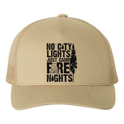 No City Lights Just Camp Fire Nights Yupoong Adult 5-Panel Trucker Hat