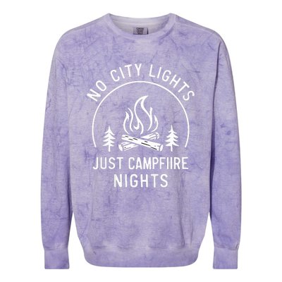 No City Lights Just Campfire Nights Colorblast Crewneck Sweatshirt