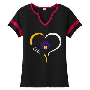 Nevada Cubs Logo Half Heart Slogan Hs Ladies Halftime Notch Neck Tee