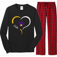 Nevada Cubs Logo Half Heart Slogan Hs Long Sleeve Pajama Set