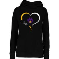 Nevada Cubs Logo Half Heart Slogan Hs Womens Funnel Neck Pullover Hood