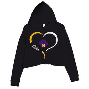 Nevada Cubs Logo Half Heart Slogan Hs Crop Fleece Hoodie