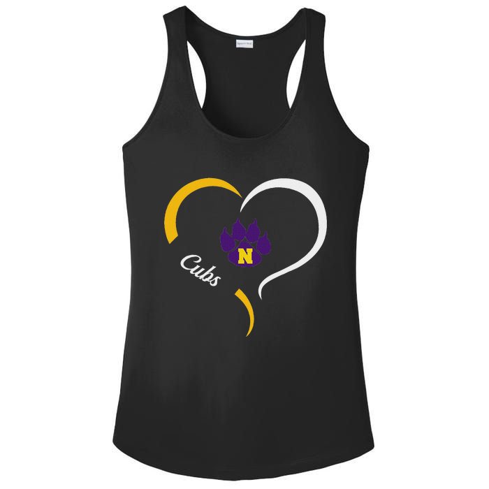 Nevada Cubs Logo Half Heart Slogan Hs Ladies PosiCharge Competitor Racerback Tank