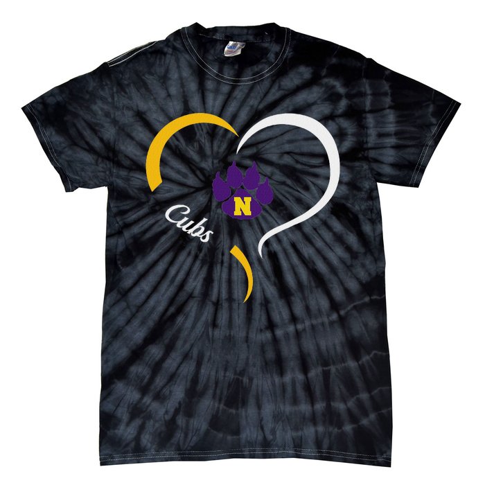 Nevada Cubs Logo Half Heart Slogan Hs Tie-Dye T-Shirt