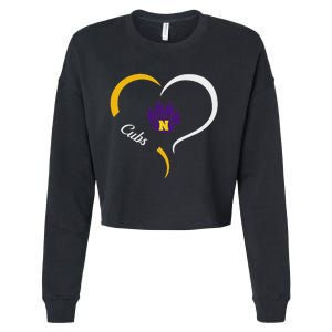 Nevada Cubs Logo Half Heart Slogan Hs Cropped Pullover Crew