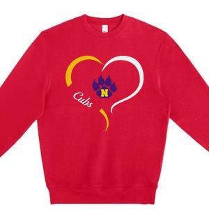 Nevada Cubs Logo Half Heart Slogan Hs Premium Crewneck Sweatshirt