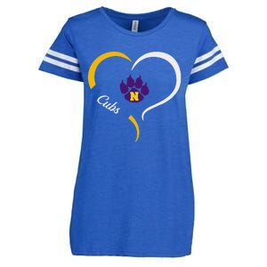 Nevada Cubs Logo Half Heart Slogan Hs Enza Ladies Jersey Football T-Shirt