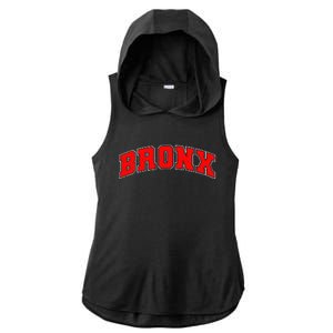 Newyork City Lover Bronx New York Ladies PosiCharge Tri-Blend Wicking Draft Hoodie Tank