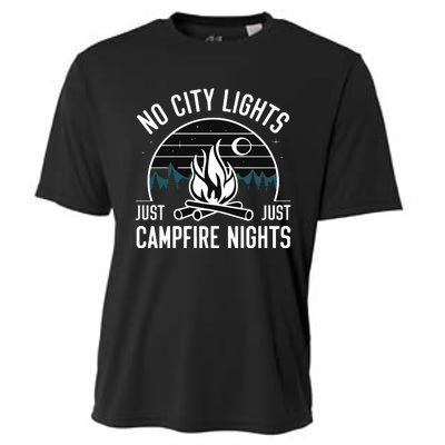 No City Lights Just Campfire Nights Cooling Performance Crew T-Shirt