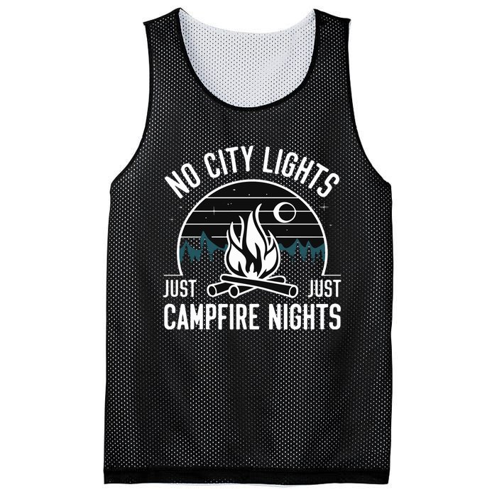 No City Lights Just Campfire Nights Mesh Reversible Basketball Jersey Tank