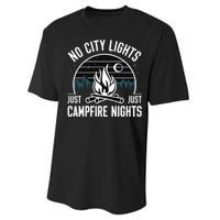 No City Lights Just Campfire Nights Performance Sprint T-Shirt