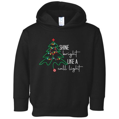 Nurse Christmas Lights Shine Bright Like A Call Light Toddler Hoodie