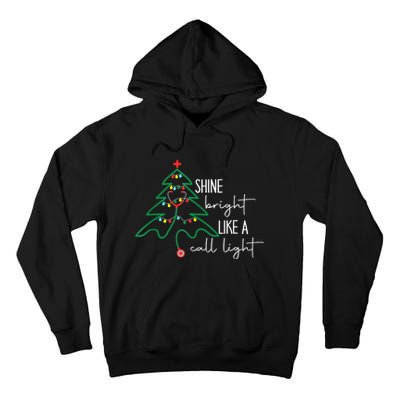 Nurse Christmas Lights Shine Bright Like A Call Light Tall Hoodie