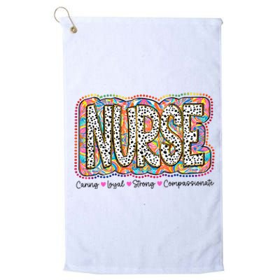 Nurse Caring Loyal Strong Compassionate Platinum Collection Golf Towel