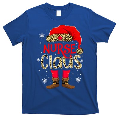 Nurse Claus Leopard Elf Santa Hat Nurse Christmas Meaningful Gift T-Shirt