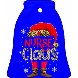 Nurse Claus Leopard Elf Santa Hat Nurse Christmas Meaningful Gift Ceramic Bell Ornament