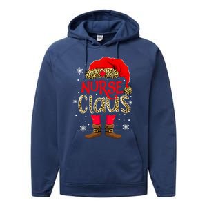 Nurse Claus Leopard Elf Santa Hat Nurse Christmas Meaningful Gift Performance Fleece Hoodie