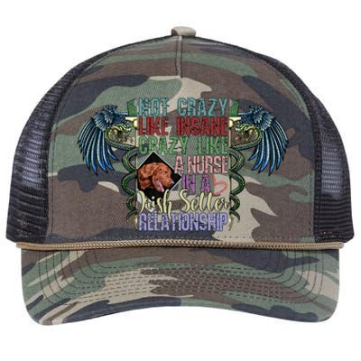 Not Crazy Like Insane Crazy Like A Nurse Irish Setter Lover Gift Retro Rope Trucker Hat Cap