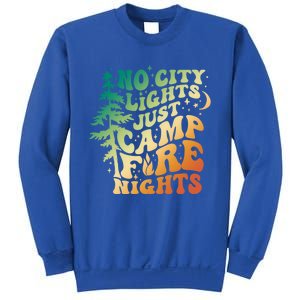 No City Lights Just Camp Fire Nights Camping Quote Gift Sweatshirt